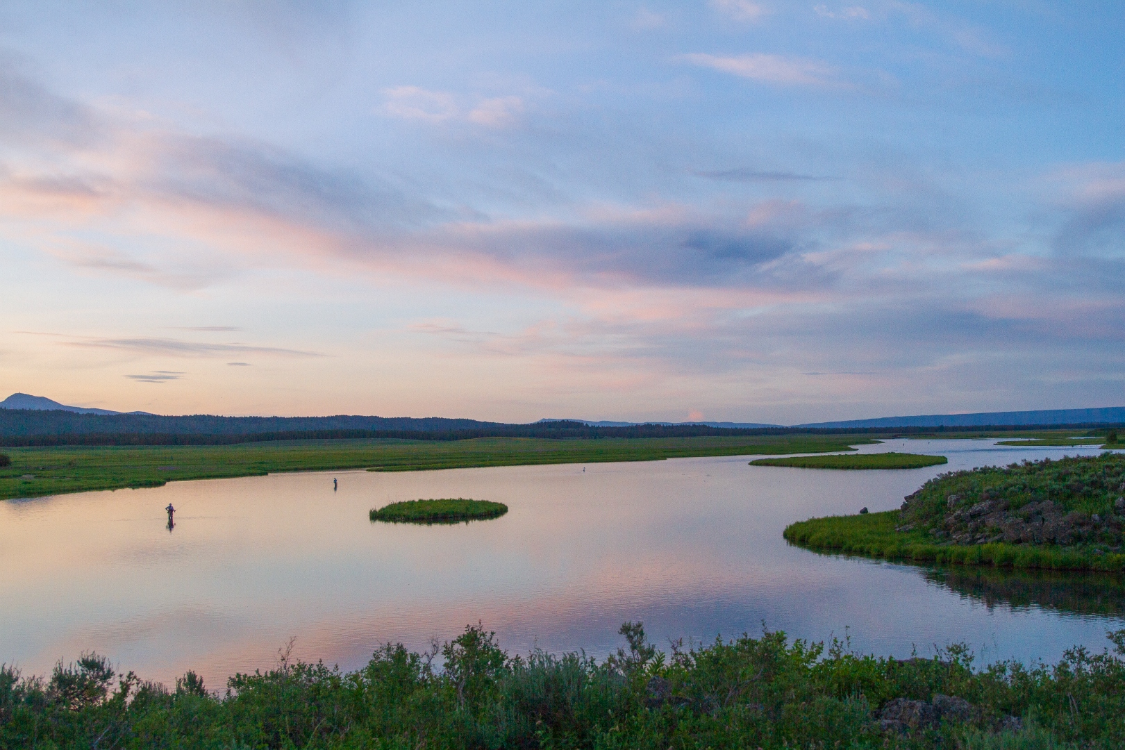 Hazy Manhattan skyline from New Jersey highway