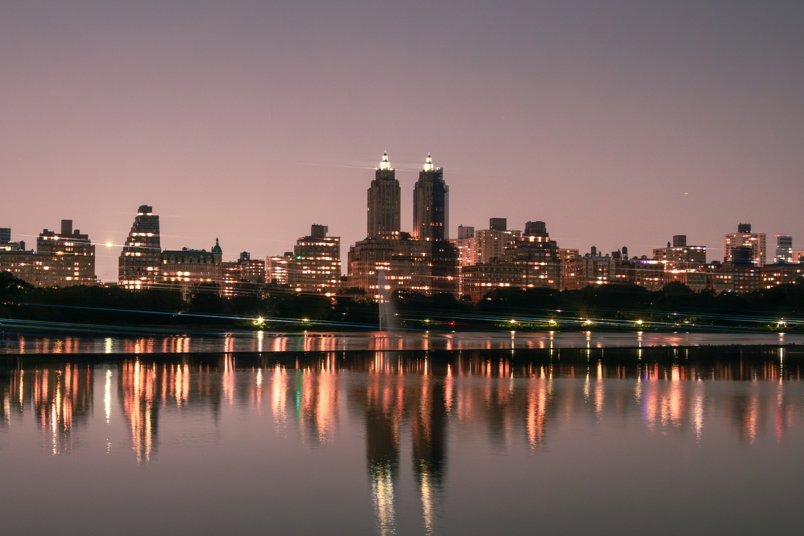 Marsh river delta at pink sunset