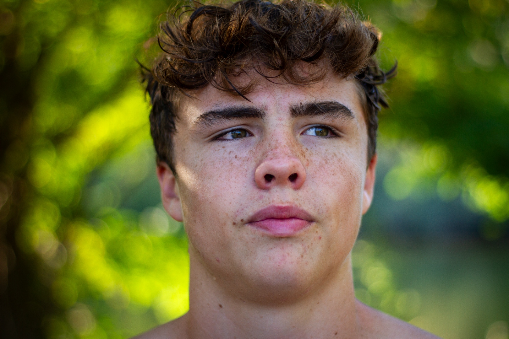 Close-up portrait with natural bokeh